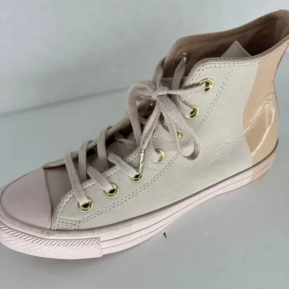 Converse Chuck Taylor All Star High Top Barely Rose Patent Leather Sneaker - Picture 9 of 10